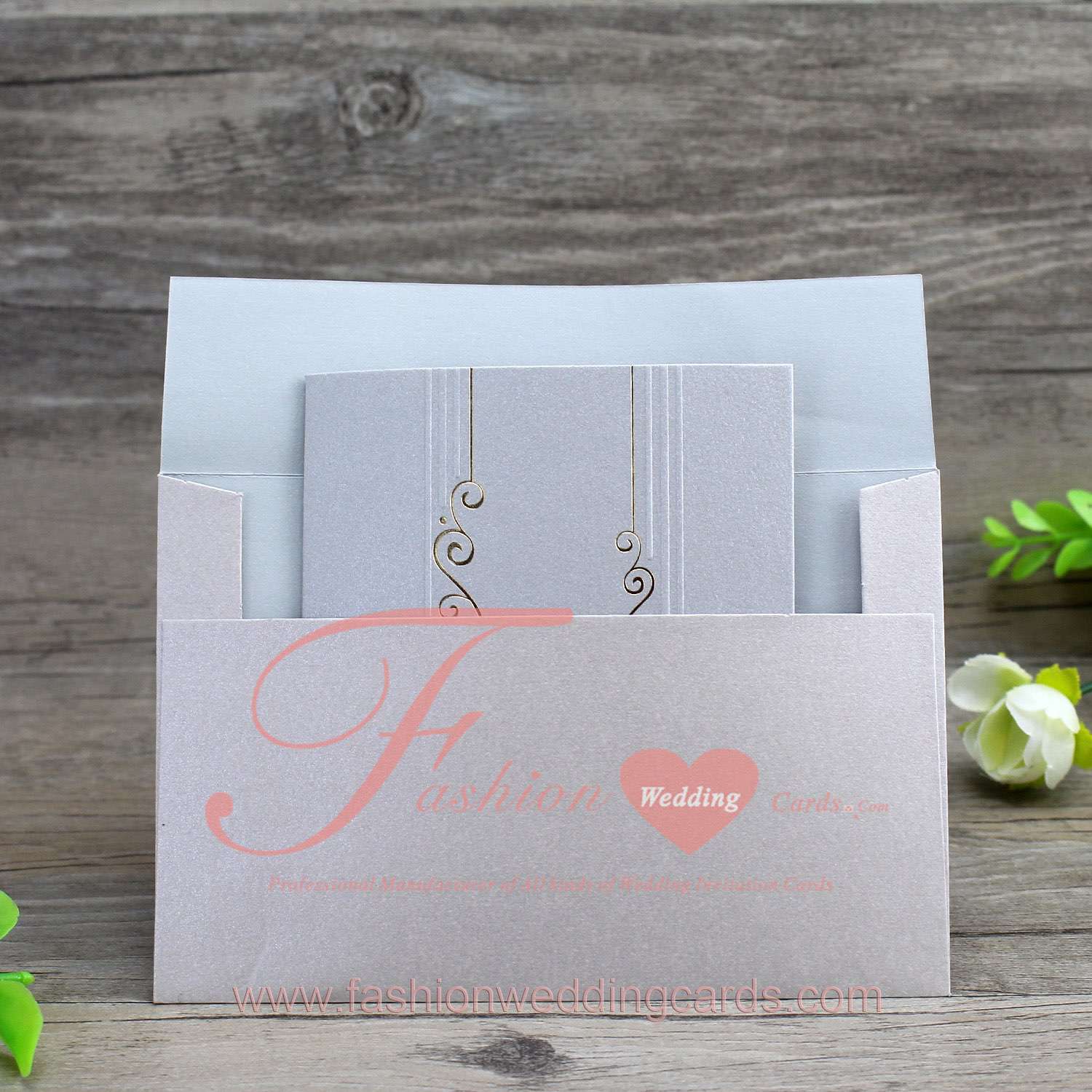 Simple Silver Greeting Card Ideas for Wedding